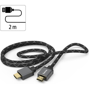 Кабель HDMI HAMA Ultra High Speed HDMI 8K HDMI (m)/HDMI (m) 2м. Позолоченные контакты серый (уп.:1шт) (00200504)