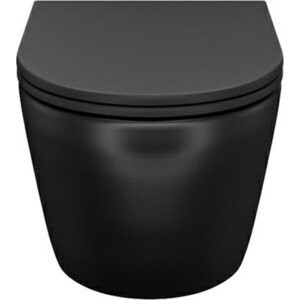 Унитаз подвесной безободковый IDDIS Blanco с сиденьем микролифт, черный матовый (BLAR3BMi25)