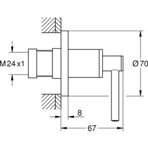 Вентиль Grohe Atrio встраиваемый, для механизмов 35028/29032, холодный рассвет (19088GL3)