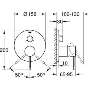 Смеситель для ванны Grohe Essence встраиваемый, для механизма 35600, никель (24092BE1)