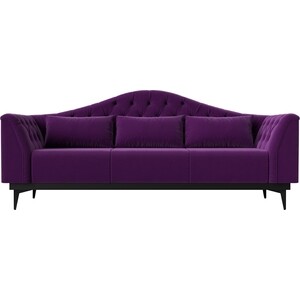 Прямой диван Лига Диванов Флорида микровельвет фиолетовый (112362)