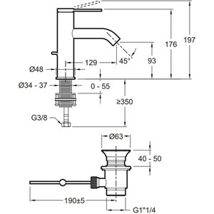 Смеситель для раковины Jacob Delafon Grands Boulevards с донным клапаном, хром (E77958-4A-CP)