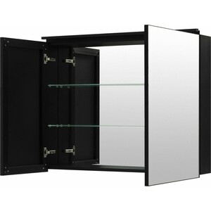 Зеркальный шкаф De Aqua Алюминиум 100х76,5 с подсветкой, черный (261761)