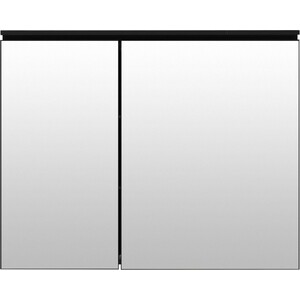 Зеркальный шкаф De Aqua Алюминиум 100х76,5 с подсветкой, черный (261761)