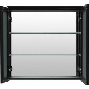Зеркальный шкаф De Aqua Алюминиум 80х76,5 с подсветкой, черный (261759)