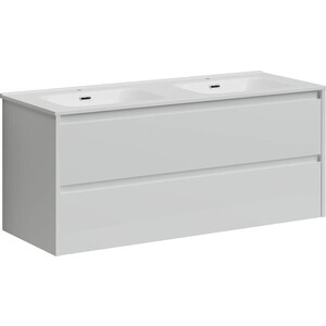 Мебель для ванной Sancos Libra 120 два ящика, двойная раковина, белый глянец