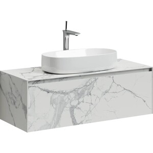 Мебель для ванной Sancos Stone 120 один ящик, столешница керамогранит, Statuario white