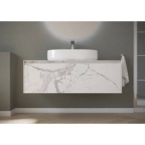 Мебель для ванной Sancos Stone 120 один ящик, столешница керамогранит, Statuario white