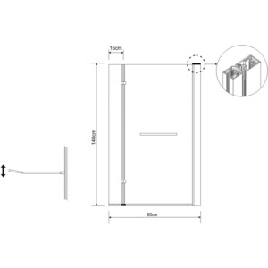 Шторка для ванной Grossman 80х140 прозрачная, хром (GR-108)