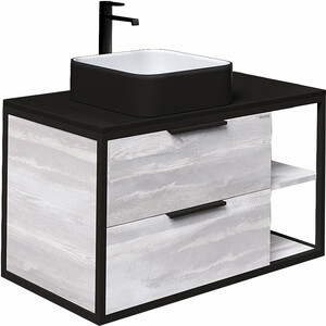 Мебель для ванной Grossman Лофт 90х48 GR-4042BW, шанико/черный