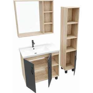 Мебель для ванной Grossman Флай 80х43 Фостер 80, серый/дуб сонома