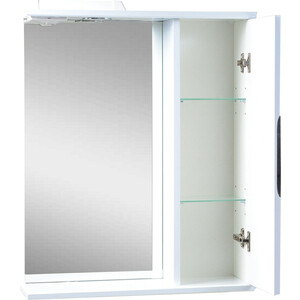 Зеркало-шкаф Emmy Милли 55х70 правое, с подсветкой, белый (mel55bel-r)
