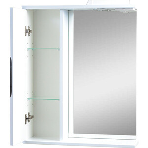 Зеркало-шкаф Emmy Милли 50х70 левое, с подсветкой, белый (mel50bel1-l)