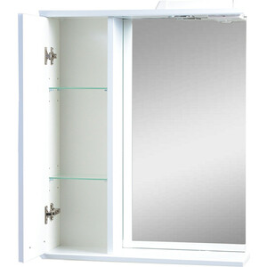 Зеркало-шкаф Emmy Рио 50х70 левый, с подсветкой, белый (rio50mir1-l)