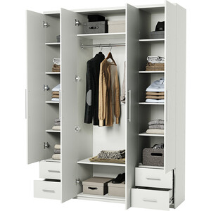 фото Шкаф четырехдверный шарм-дизайн комфорт мкя2-43 200х60 с зеркалом, белый