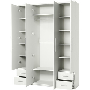 фото Шкаф четырехдверный шарм-дизайн комфорт мкя2-43 200х60 с зеркалом, белый