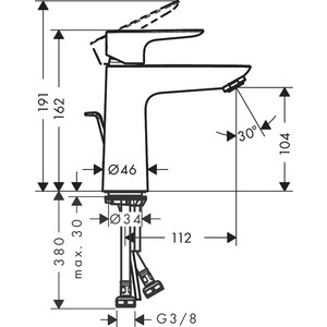 Смеситель для раковины Hansgrohe Talis E с донным клапаном, белый матовый (71713700)