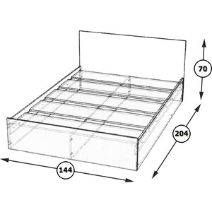 Кровать СВК Стандарт 140х200 дуб сонома (1024238)