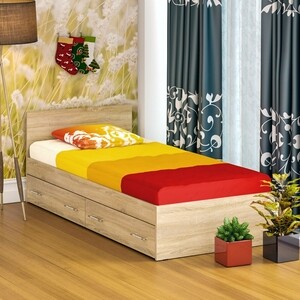 Кровать с ящиками СВК Стандарт 90х200 дуб сонома (1024241)