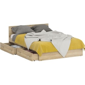 Кровать с ящиками СВК Стандарт 140х200 дуб сонома (1024243)