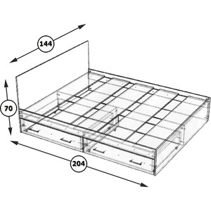 Кровать с ящиками СВК Стандарт 140х200 дуб сонома (1024243)