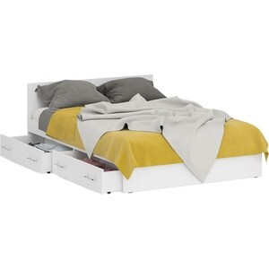 Кровать с ящиками СВК Стандарт 160х200 белый (1024230)