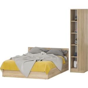 Комплект мебели СВК Стандарт кровать 140х200, пенал 45х52х200, дуб сонома (1024338)