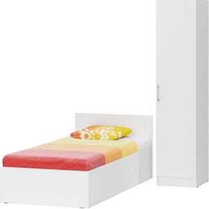 Комплект мебели СВК Стандарт кровать 90х200 с ящиками, пенал 45х52х200, белый (1024267)