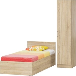 Комплект мебели СВК Стандарт кровать 90х200 с ящиками, пенал 45х52х200, дуб сонома (1024347)