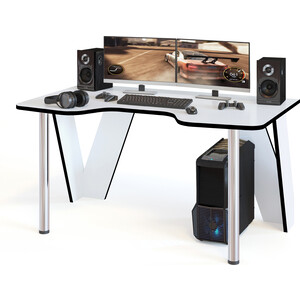 Компьютерный стол СОКОЛ КСТ-116 белый/черный
