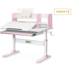 фото Детский стол ergokids th-330 pink столешница белая / накладки на ножках розовые (th-330 w/pn)