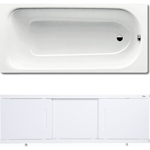 Ванна стальная Kaldewei Saniform Plus 373-1 Easy-Clean, Anti-Slip 170x75 с экраном Emmy Соната и ножками