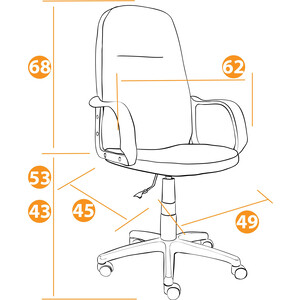 Кресло TetChair Кресло LEADER флок , серый, 29