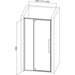 Душевая дверь AQUAme 120х195 прозрачная, хром (AQM7108-12)
