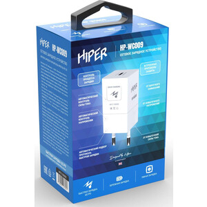 Сетевое зарядное устройство (СЗУ) Hiper HP-WC009 3A PD+QC универсальное белый