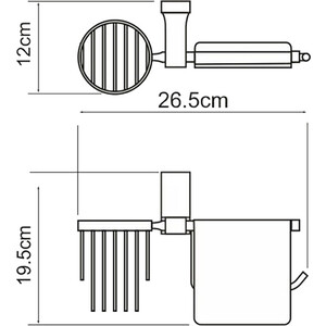 Держатель туалетной бумаги и освежителя Wasserkraft Lopau хром (K-6059)