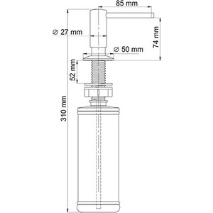 Дозатор для жидкого мыла Wasserkraft встраиваемый, черный (K-1699)