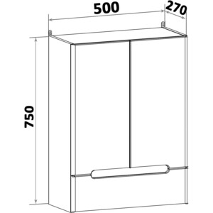 Шкаф подвесной Runo Парма 50 белый (00-00001052)