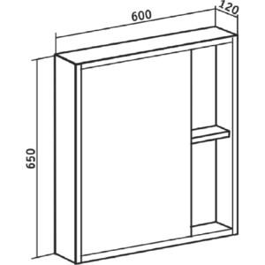 Зеркальный шкаф Runo Эко 60х65 серый бетон (00-00001186)