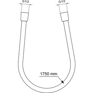 Душевой шланг Ideal Standard Idealrain 1750 мм хром (BE175AA)