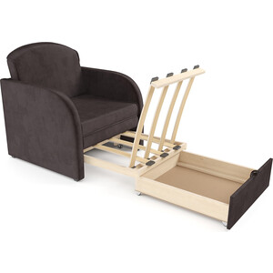 Кресло-кровать Mebel Ars Малютка (бархат шоколадный STAR VELVET 60 COFEE)