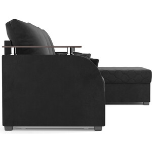 Угловой диван Mebel Ars Токио (велюр черный НВ-178 17)