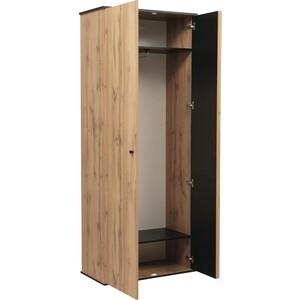Шкаф для одежды ОЛМЕКО 51.01 Либерти (опора h-20 мм) дуб вотан/черный (OLMP002635)