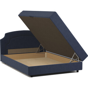 Кровать полутороспальная с подъемным механизмом Шарм-Дизайн Шарм 120 велюр Ультра миднайт.