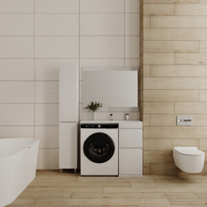 Мебель для ванной Style line Даллас Люкс 38 (100R) напольная, под стиральную машину, белая эмаль