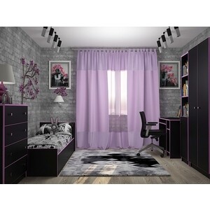фото Кровать мдк black 80х200 роза (bl - кр9р)