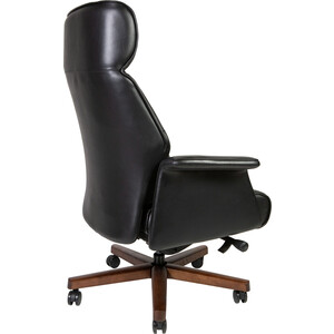 Офисное кресло NORDEN Вагнер А2067 black leather черная кожа/ натуральное дерево