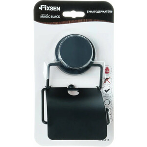 Держатель туалетной бумаги Fixsen Magic Black с крышкой, черный (FX-45010)