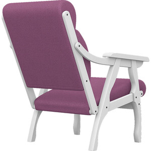 Кресло Мебелик Вега 10 ткань пурпурный, каркас снег