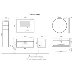фото Пенал aqwella urban 35х140 дуб давос (urb0535dd)